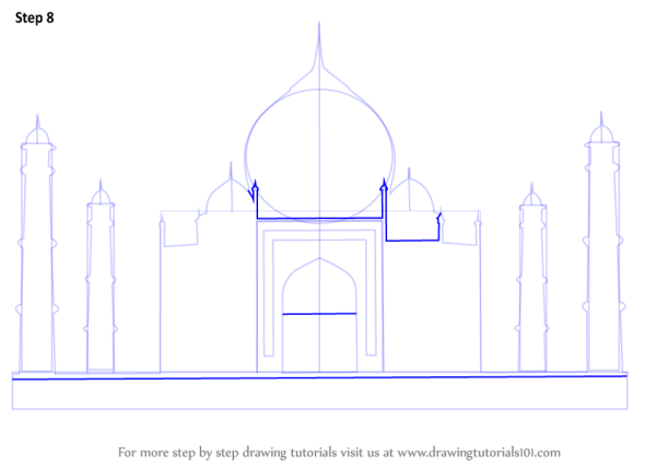 Мечеть Тадж Махал поэтапно
