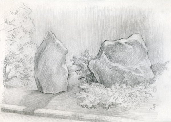 Камни карандашом