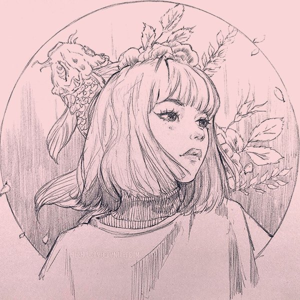 Нарисовать девушку с каре карандашом