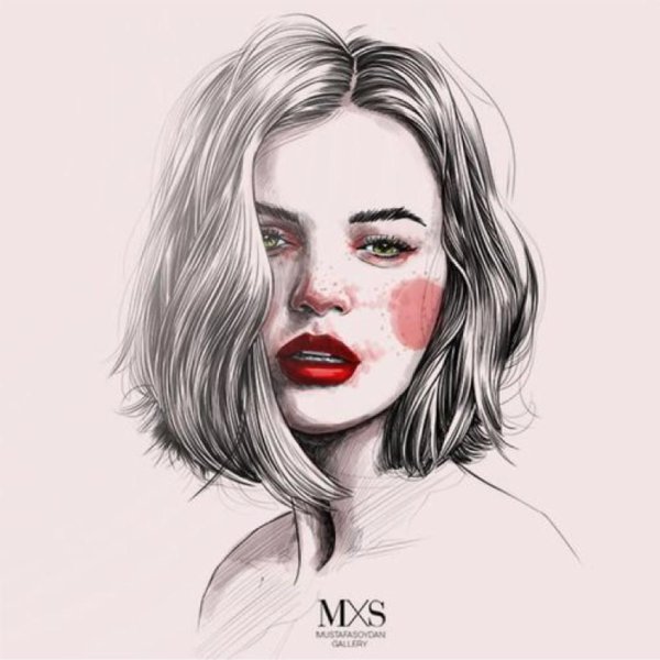 Карандашный рисунок девушки