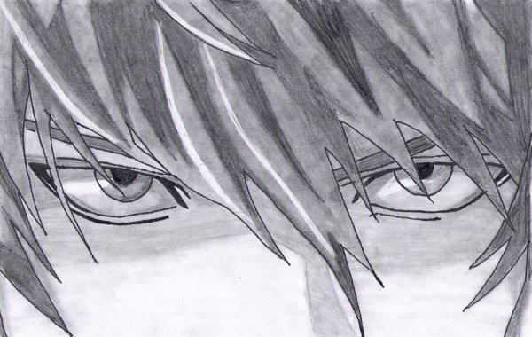 Кира тетрадь смерти нарисовать