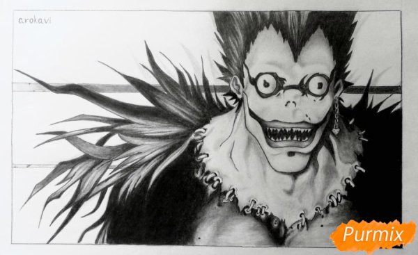 Рюк тетрадь смерти для срисовки