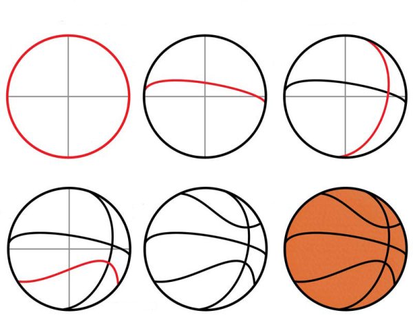 Поэтапное рисование футбольного мяча