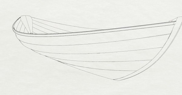 Лодка карандашом