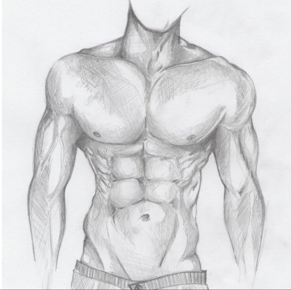 .Накачанное нарисованное тело