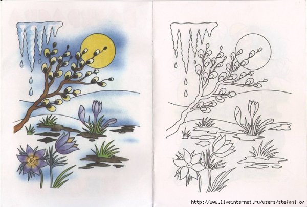 Весенний рисунок карандашом