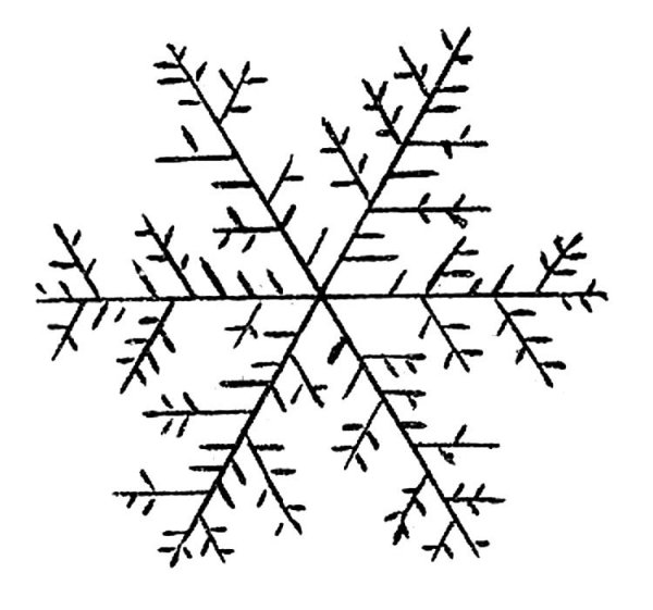 Нарисовать снежинку карандашом