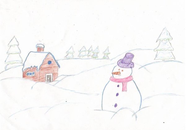 Зимний пейзаж раскраска