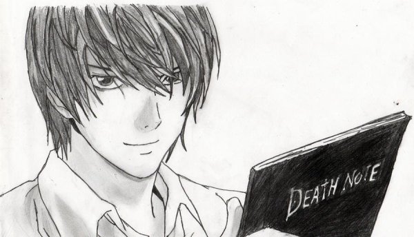 Ягами Лайт черно белый