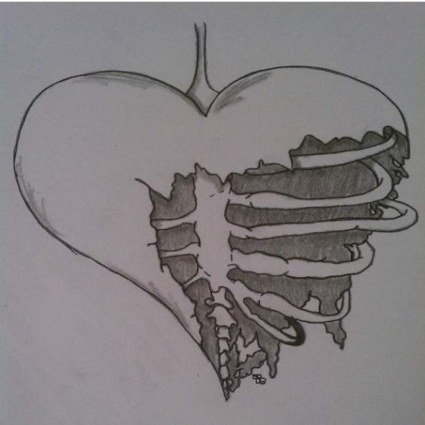 Рисунки для срисовки разбитое сердце
