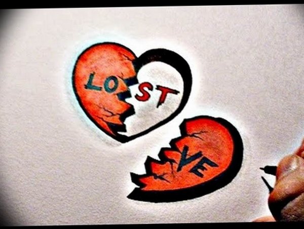 Рисунки для срисовки Разбитая любовь