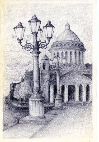 Красивая архитектура карандашом