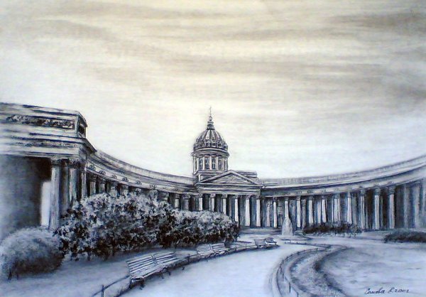 Петербург собор Казанской Божьей матери Графика