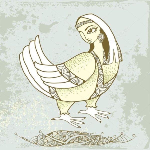 Сказочная птица с головой девицы