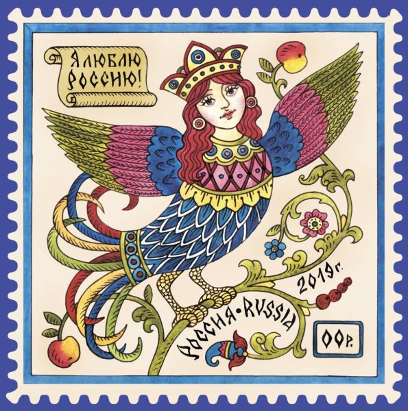 Птица Сирин лубок