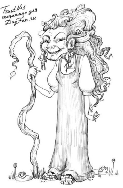 Кикимора Болотная рисунок легко