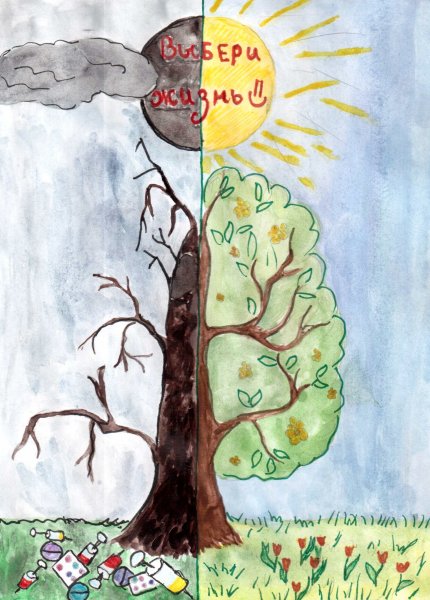 Доброе и Злое дерево рисунок