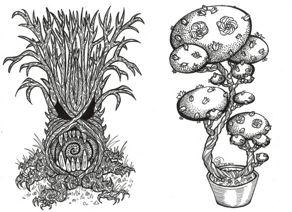 Злое и доброе дерево рисунок карандашом