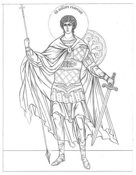 Архангел Михаил прорись иконы