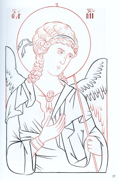 Архангел Михаил прорись иконы