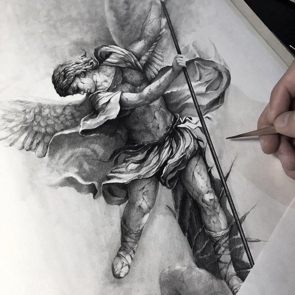 Архангел Михаил прорись иконы