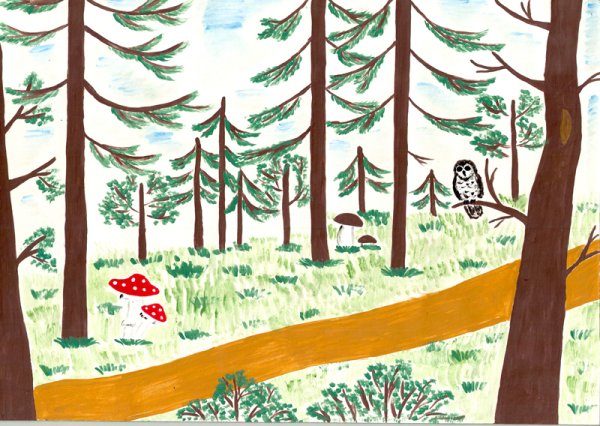Рисунок леса для детей