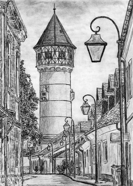 Водонапорная башня Белорецк рисунок