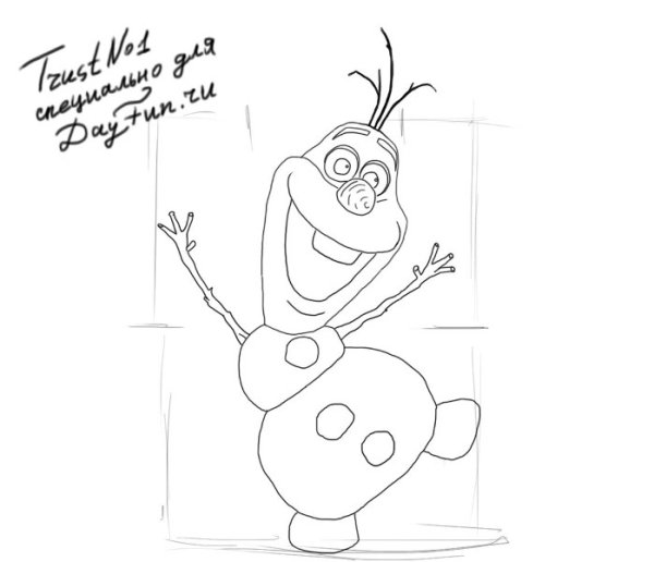 Олаф Снеговик пошагово