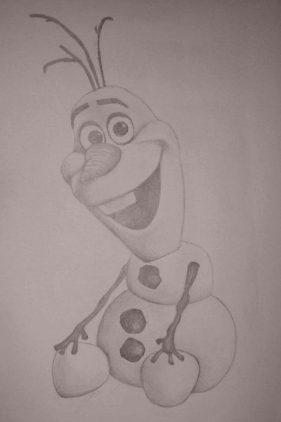 Олаф Холодное сердце карандашом