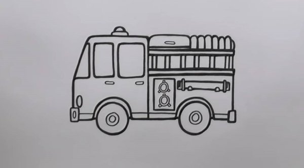Рисование для детей пожарная машина