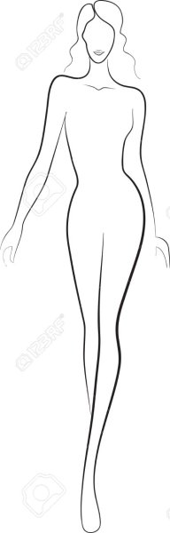 Контур женской фигуры