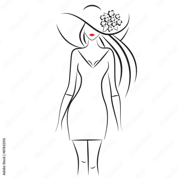 Женский силуэт контур