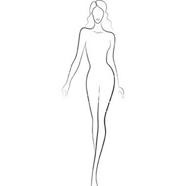 Женский силуэт эскиз