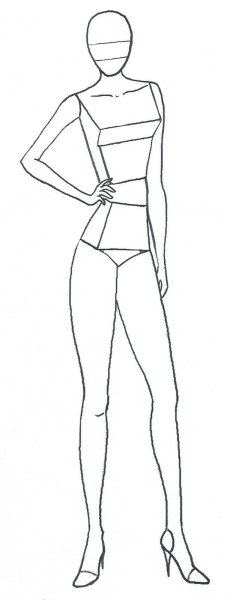Женский силуэт для рисования одежды
