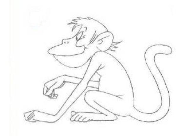 Иллюстрация к басне Крылова мартышка и очки карандашом