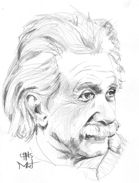 Портрет Эйнштейн Эйнштейн карандашом