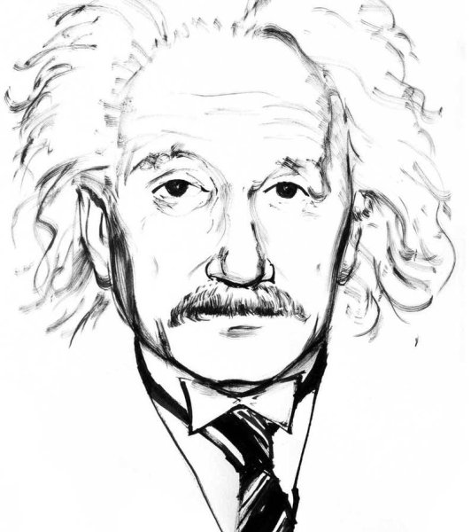 Альберт Эйнштейн карандашом