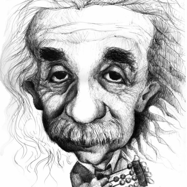 Шарж легкий Альберт Эйнштейн