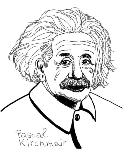 Альберт Эйнштейн рисунок карандашом