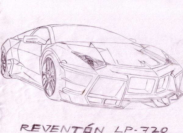 Lamborghini Aventador карандашом