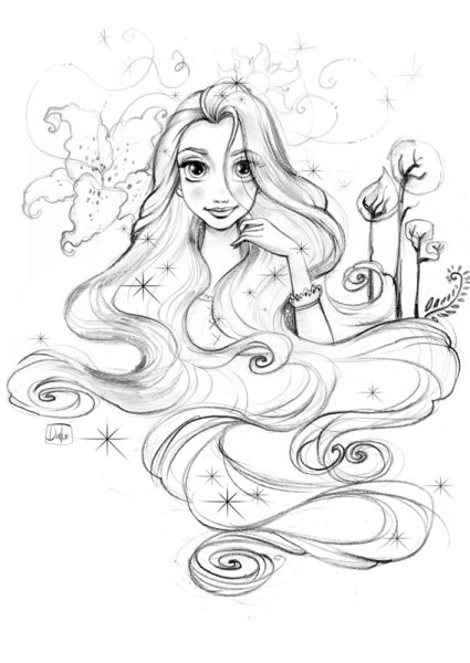 Скетчи карандашом принцессы