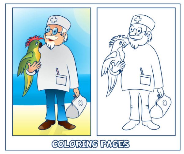 Раскраска врач