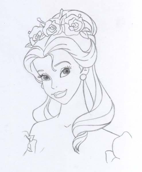 Рисунок принцессы карандашом для срисовки