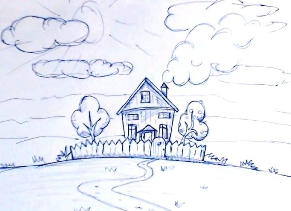 Деревня раскраска для детей