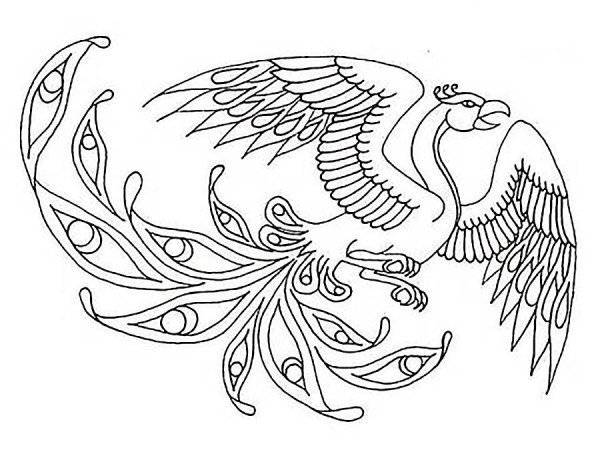 Сказочная птица раскраска
