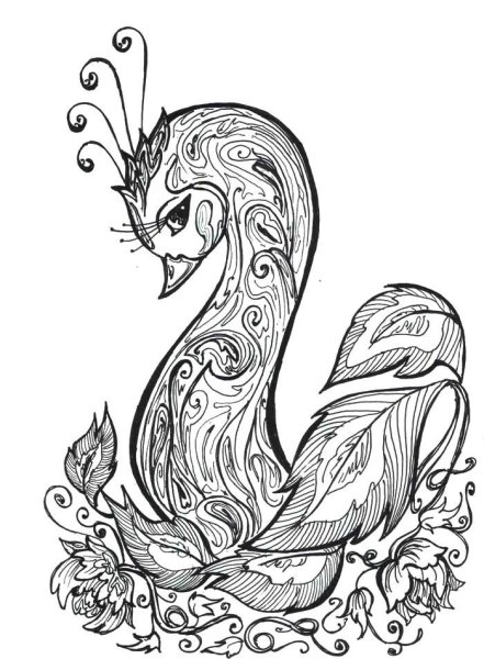 Сказочная птица силуэт