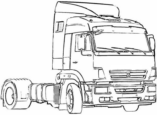 Раскраска КАМАЗ 5410