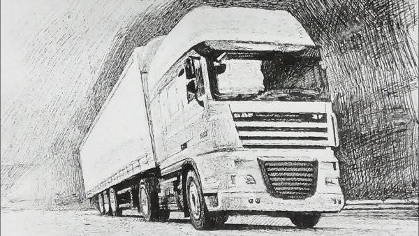 КАМАЗ 54115 карандашом