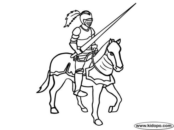 Раскраска Рыцари средневековья