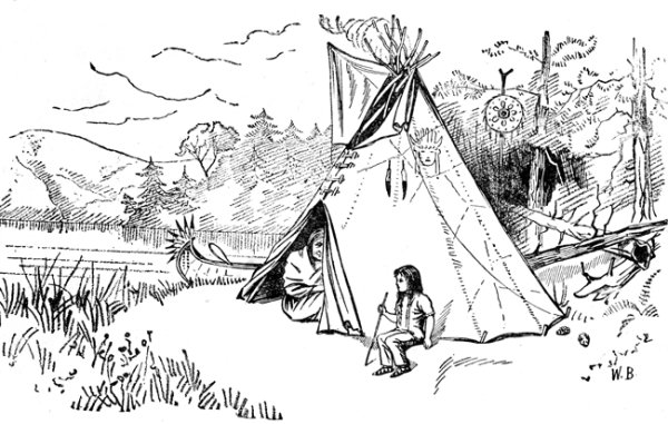 Нарисовать индейскую деревню